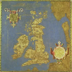 Mappa delle Isole Britanniche del XVI secolo, dalla 
